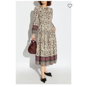 NWT Ulla Johnson AGEAN MONA LS MIDI DRESS Size 2